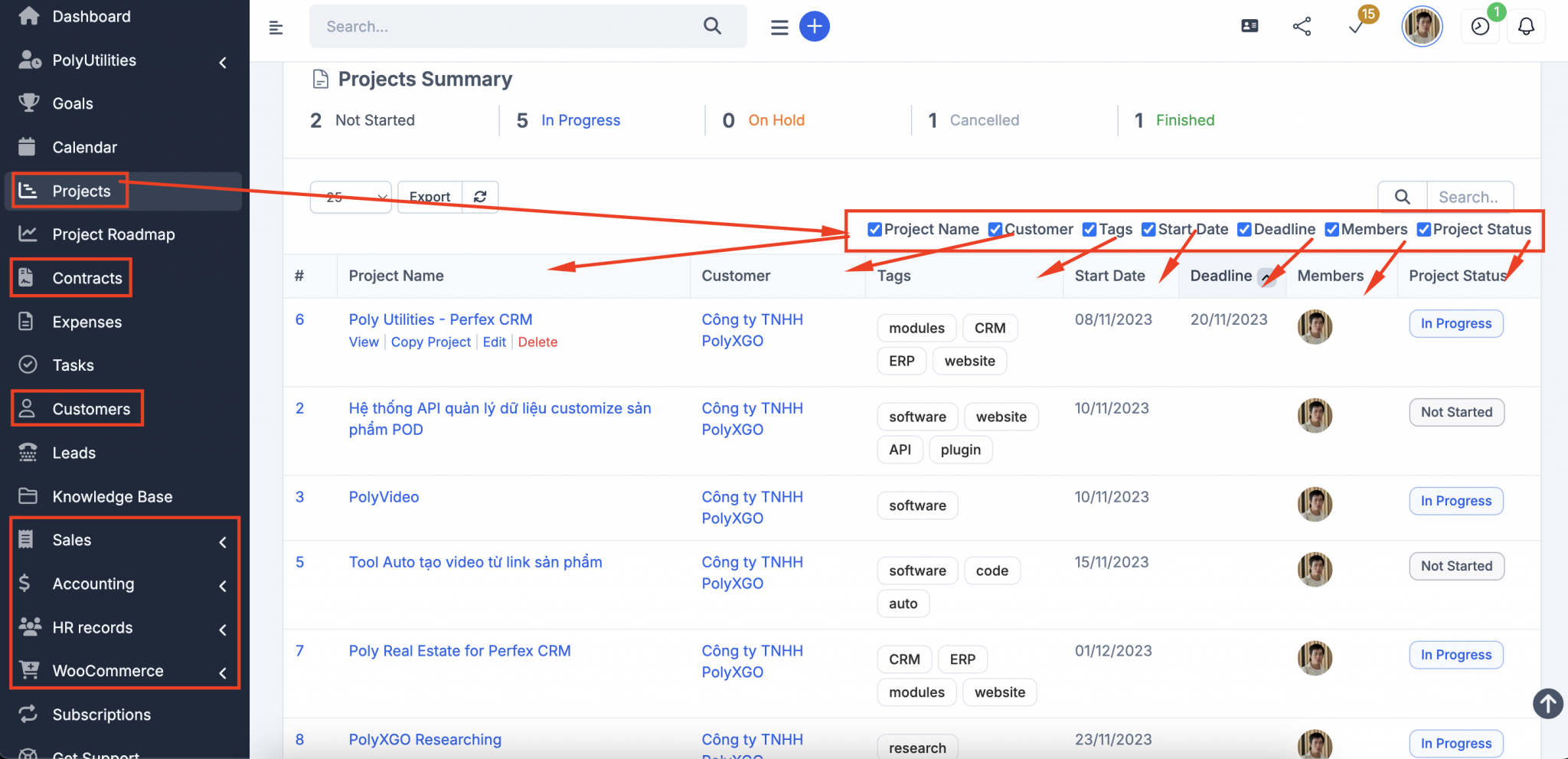 Custom Data Tables for Perfex CRM with PolyUtilities