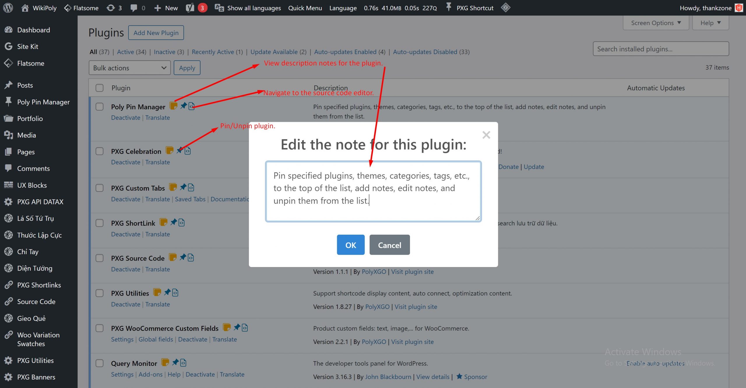 Pinning Plugins for WordPress