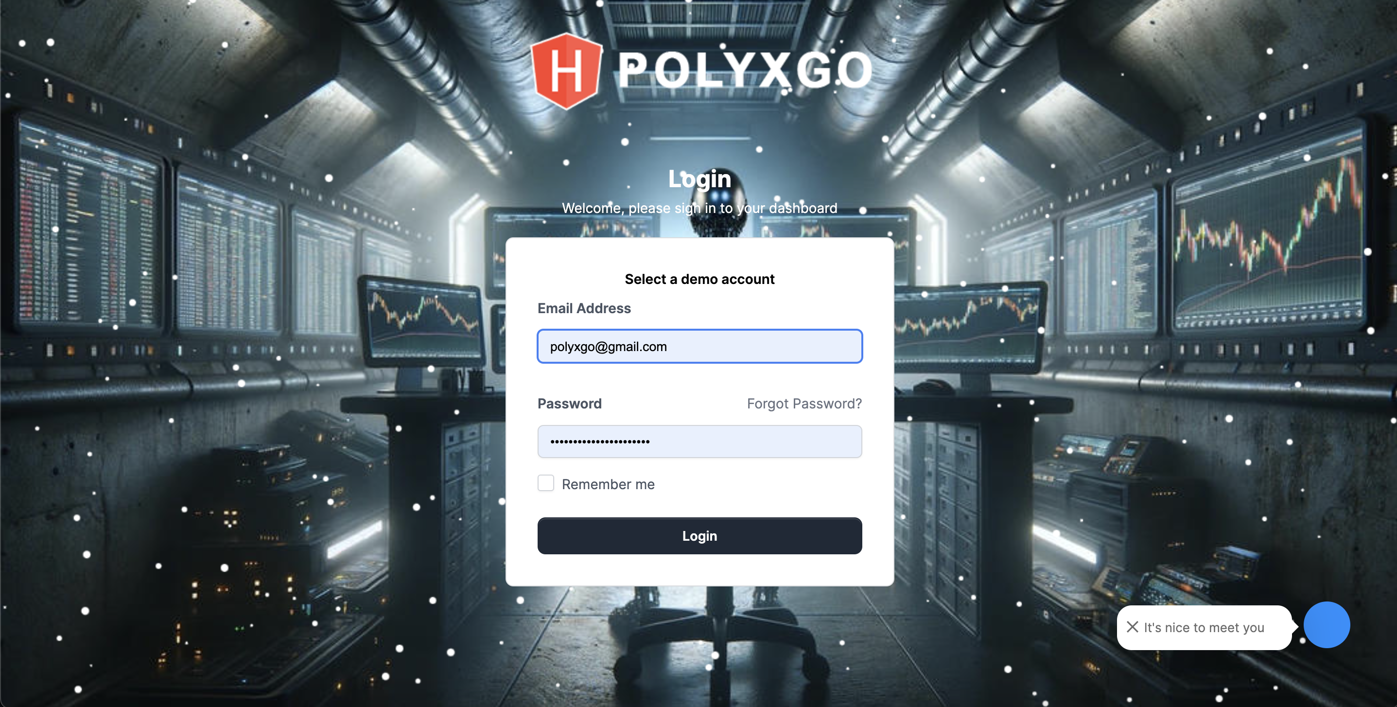 Custom login page for Perfex CRM with effects
